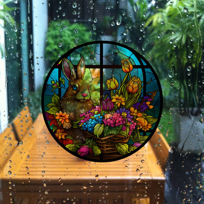 Easter Bunny Decorative Static Window Sticker