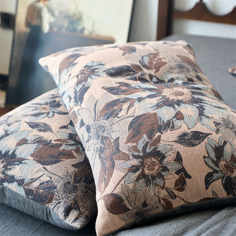 Yarn-dyed Gauze Jacquard Floral Cotton Bedding Set (4PCS)