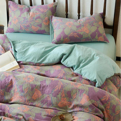 Double Layer Cotton Gauze Flat Sheet Bedding Set (4PCS)