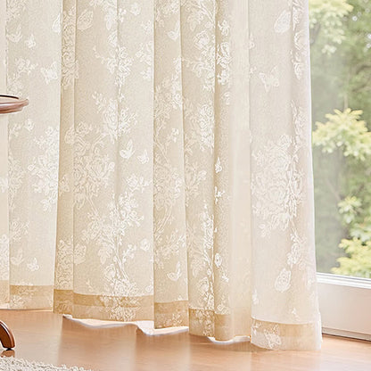 Hollow Flower Sheer Gauze Curtain