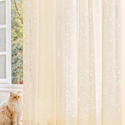 Hollow Flower Sheer Gauze Curtain