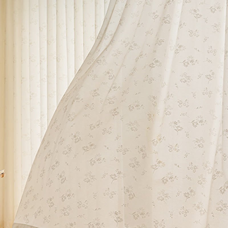 French Jacquard Floral Sheer Curtain