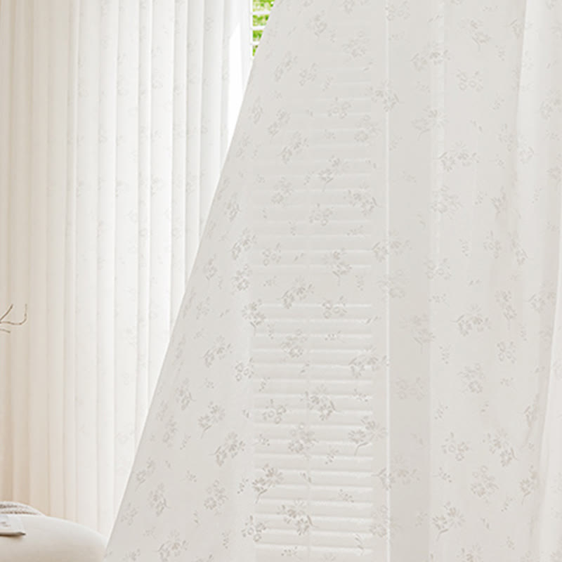 French Jacquard Floral Sheer Curtain