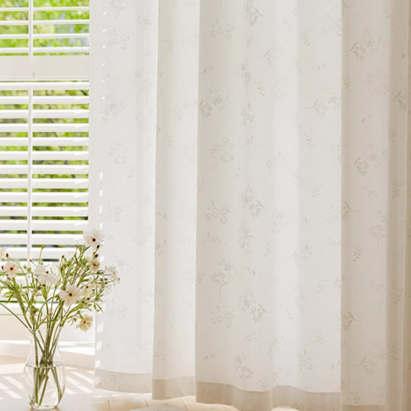 French Jacquard Floral Sheer Curtain