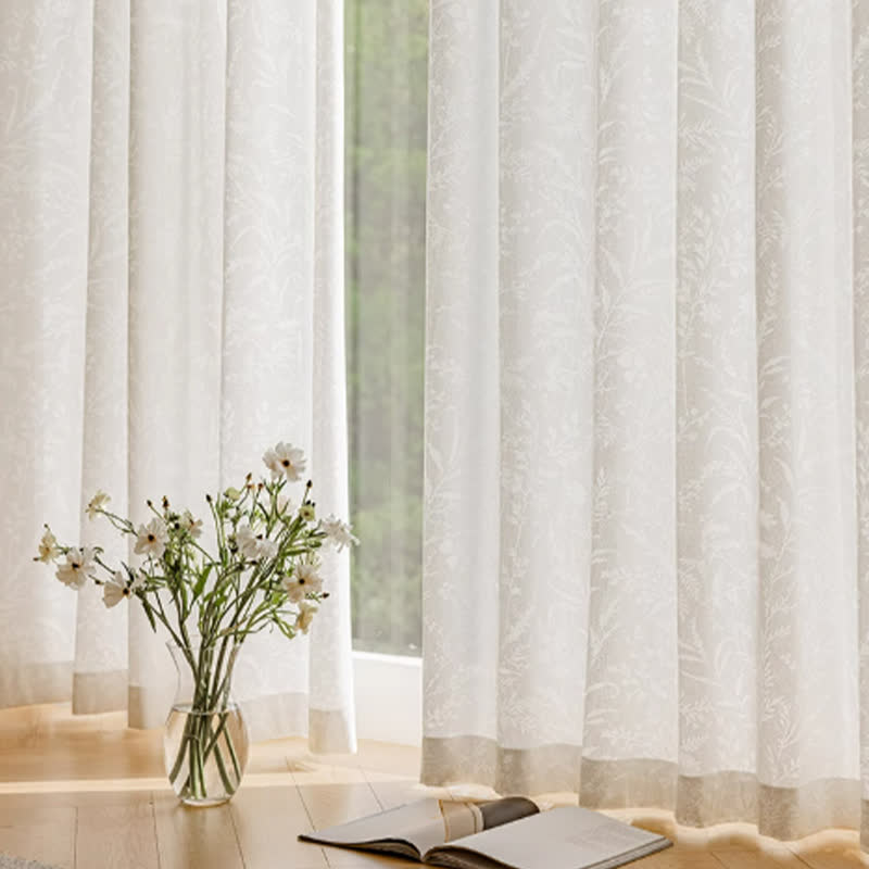 French Jacquard Floral Sheer Curtain
