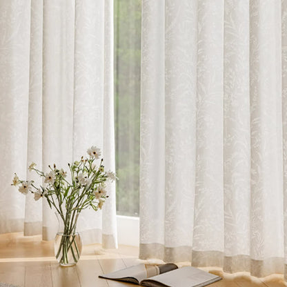 French Jacquard Floral Sheer Curtain