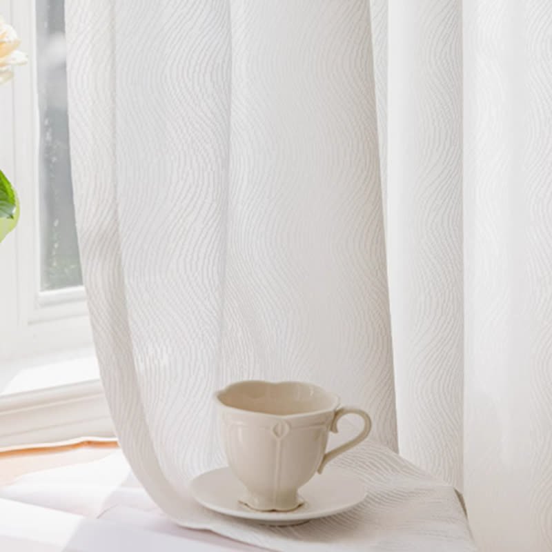 French Jacquard Floral Sheer Curtain