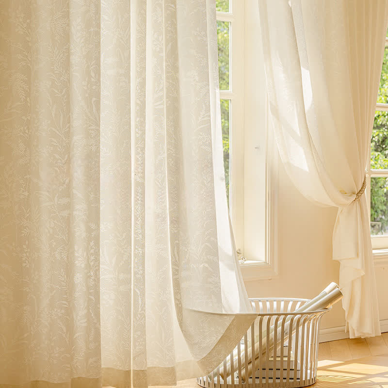 French Jacquard Floral Sheer Curtain