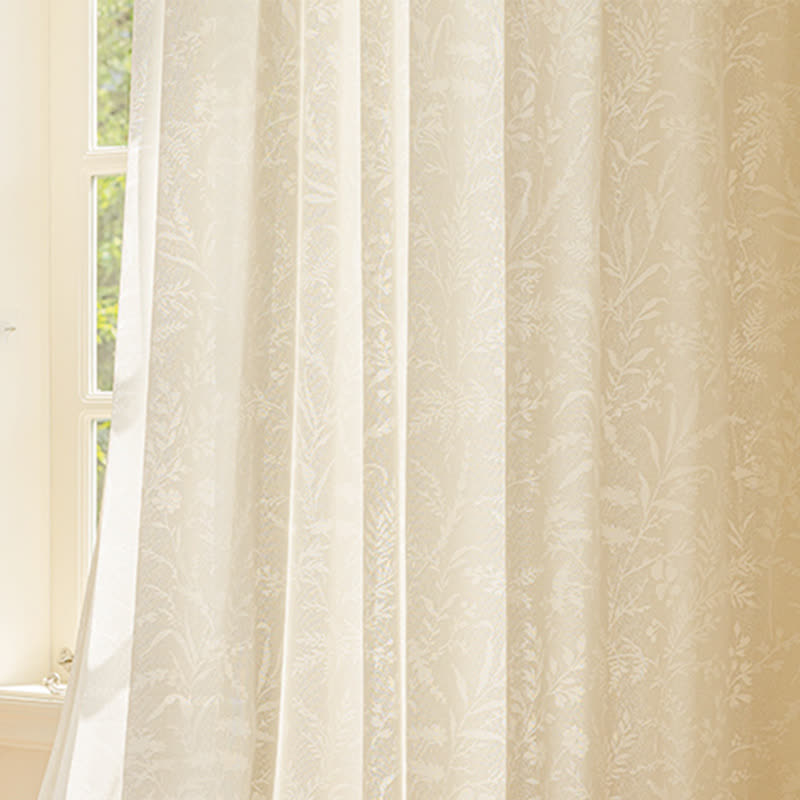 French Jacquard Floral Sheer Curtain