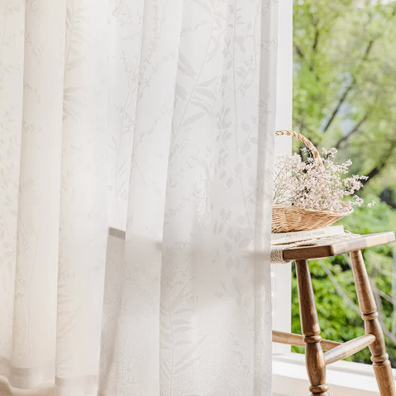 French Jacquard Floral Sheer Curtain