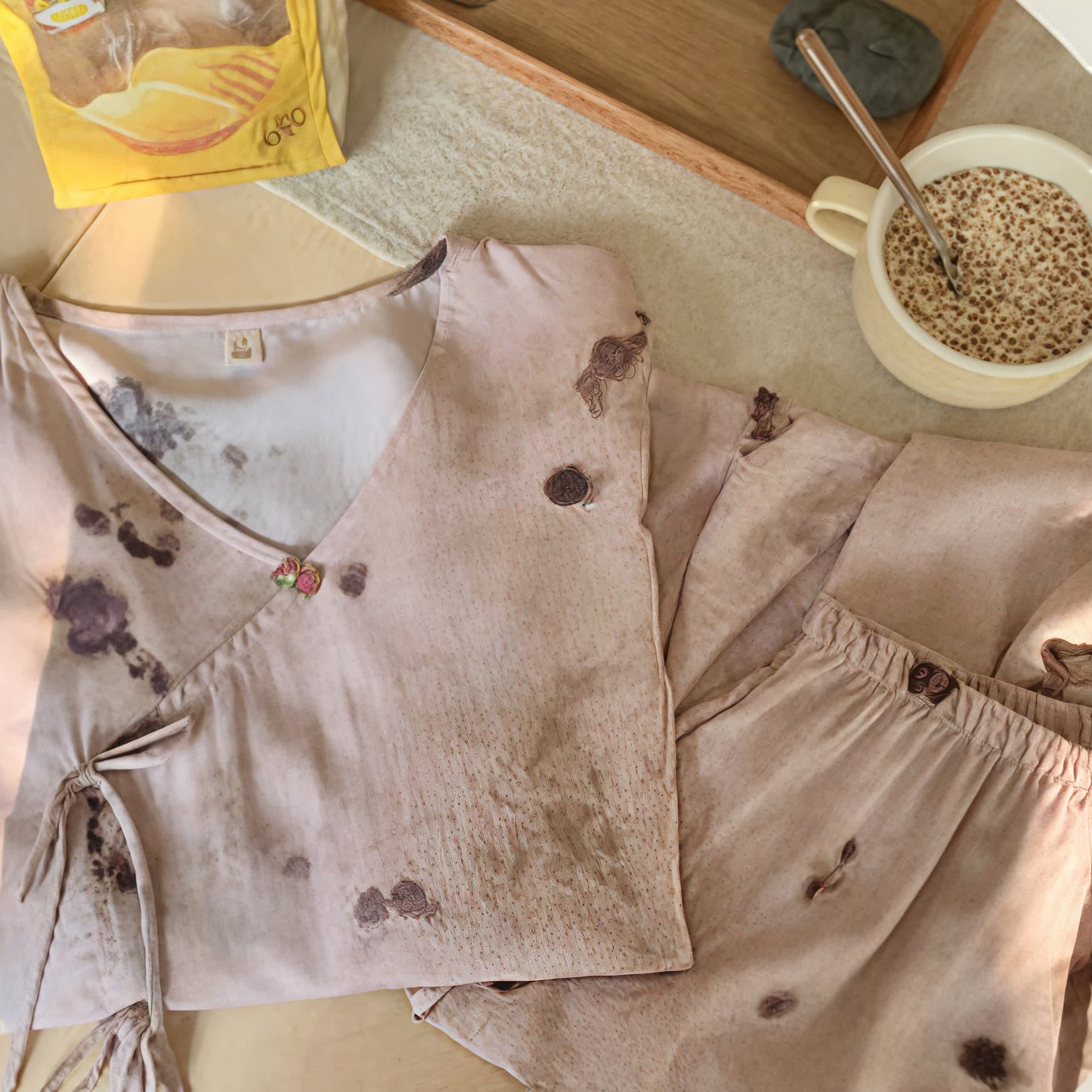 Branch Splash Ink Mid Sleeve Loungewear Set
