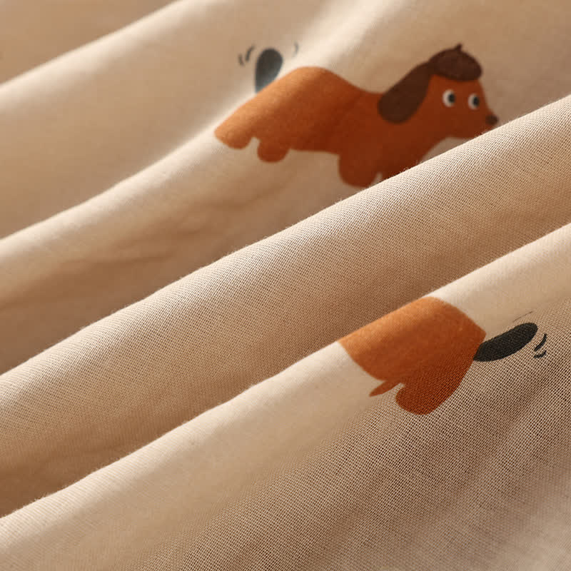 Pure Cotton Cute Dog Couple Pajama Set