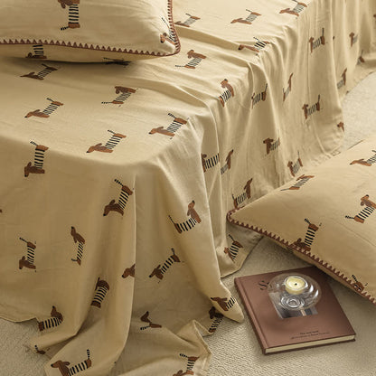 Dachshund Double Layers Cotton Gauze Coverlet