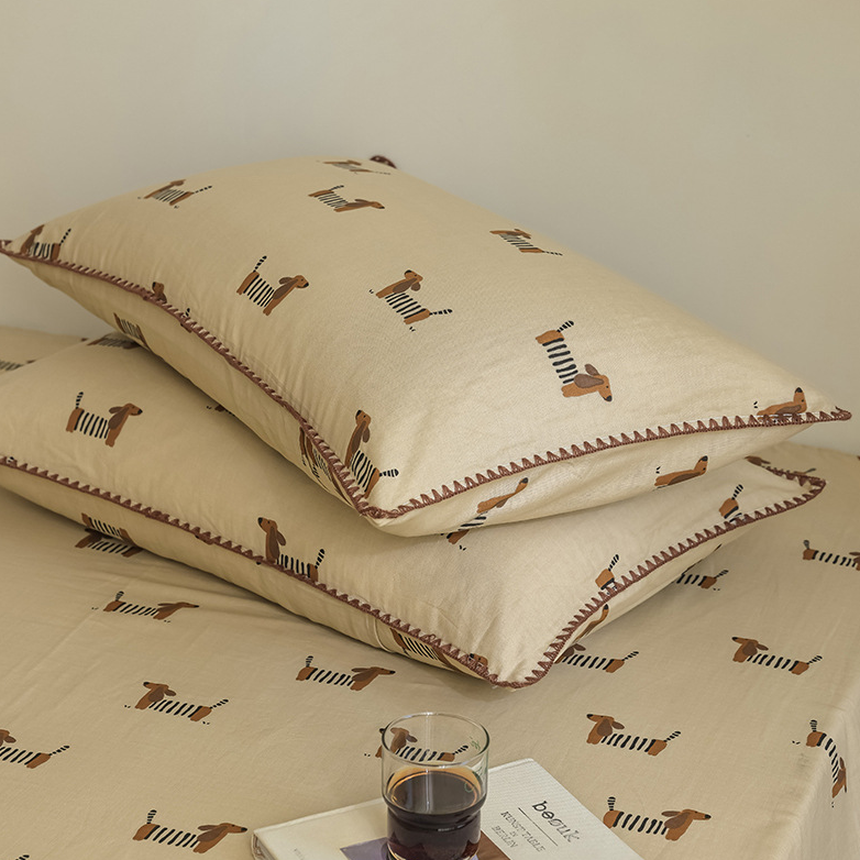 Dachshund Double Layers Cotton Gauze Coverlet