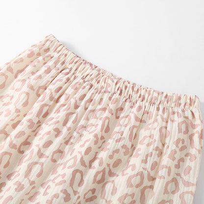 Leopard Print Cotton Gauze Loungewear Set
