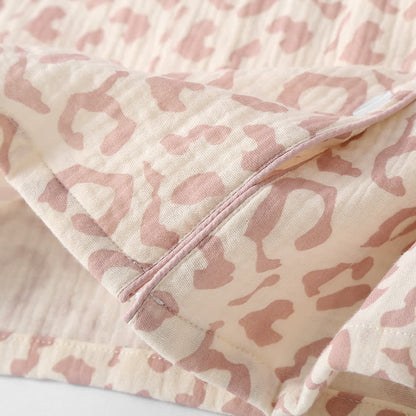 Leopard Print Cotton Gauze Loungewear Set