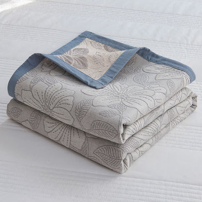 Breathable Floral Cotton Gauze Lightweight Quilt