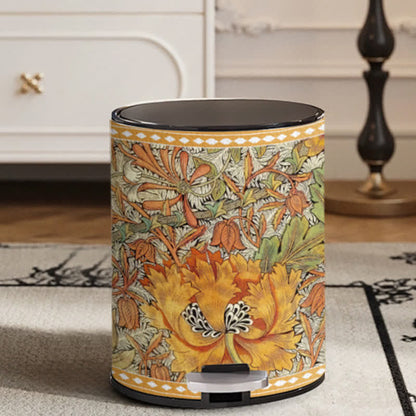 Ownkoti Double Layer Durable Vintage Floral Trash Bin - Foot-pedal - 10"W x 10"L x 15"H - image 3