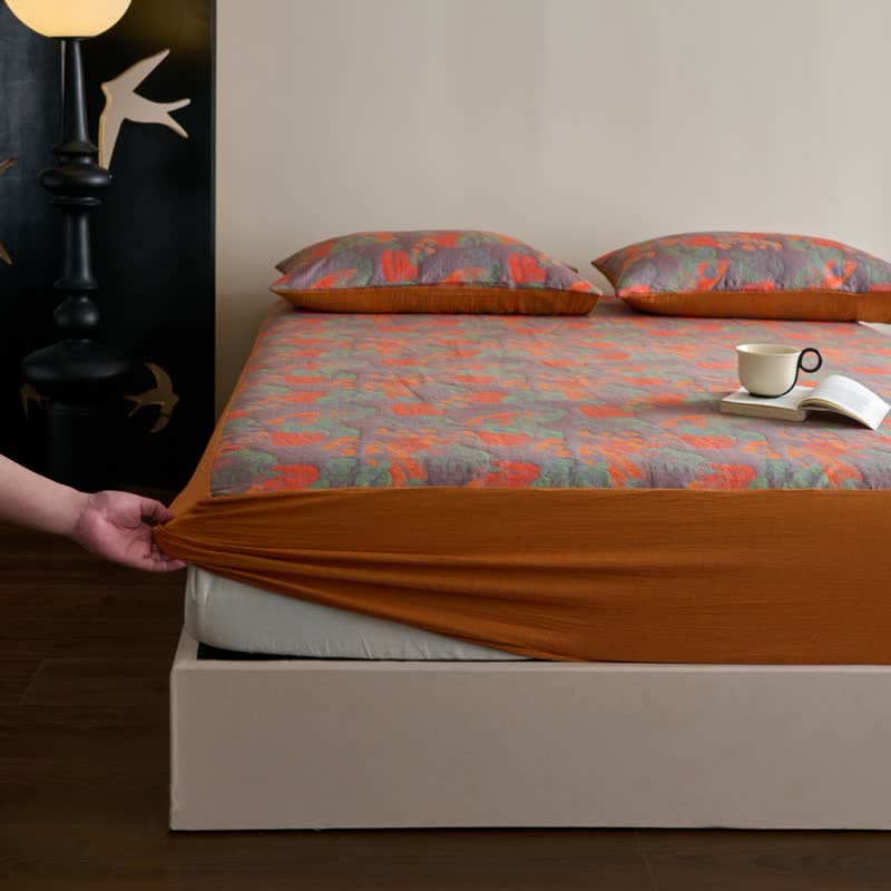 Yarn-dyed Vintage Soft Cotton Gauze Fitted Sheet