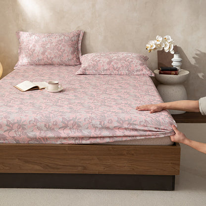 Double Layer Gauze Jacquard Floral Fitted Sheet