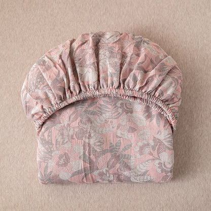 Double Layer Gauze Jacquard Floral Fitted Sheet