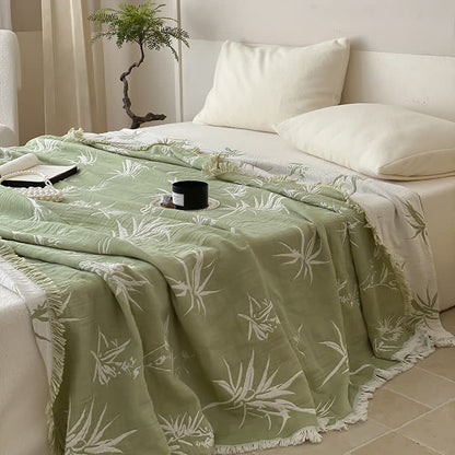 Bamboo Reversible Cotton Gauze Sofa Blanket