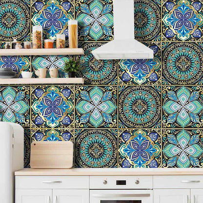 Mandala Style Waterproof Backsplash Tile Decals