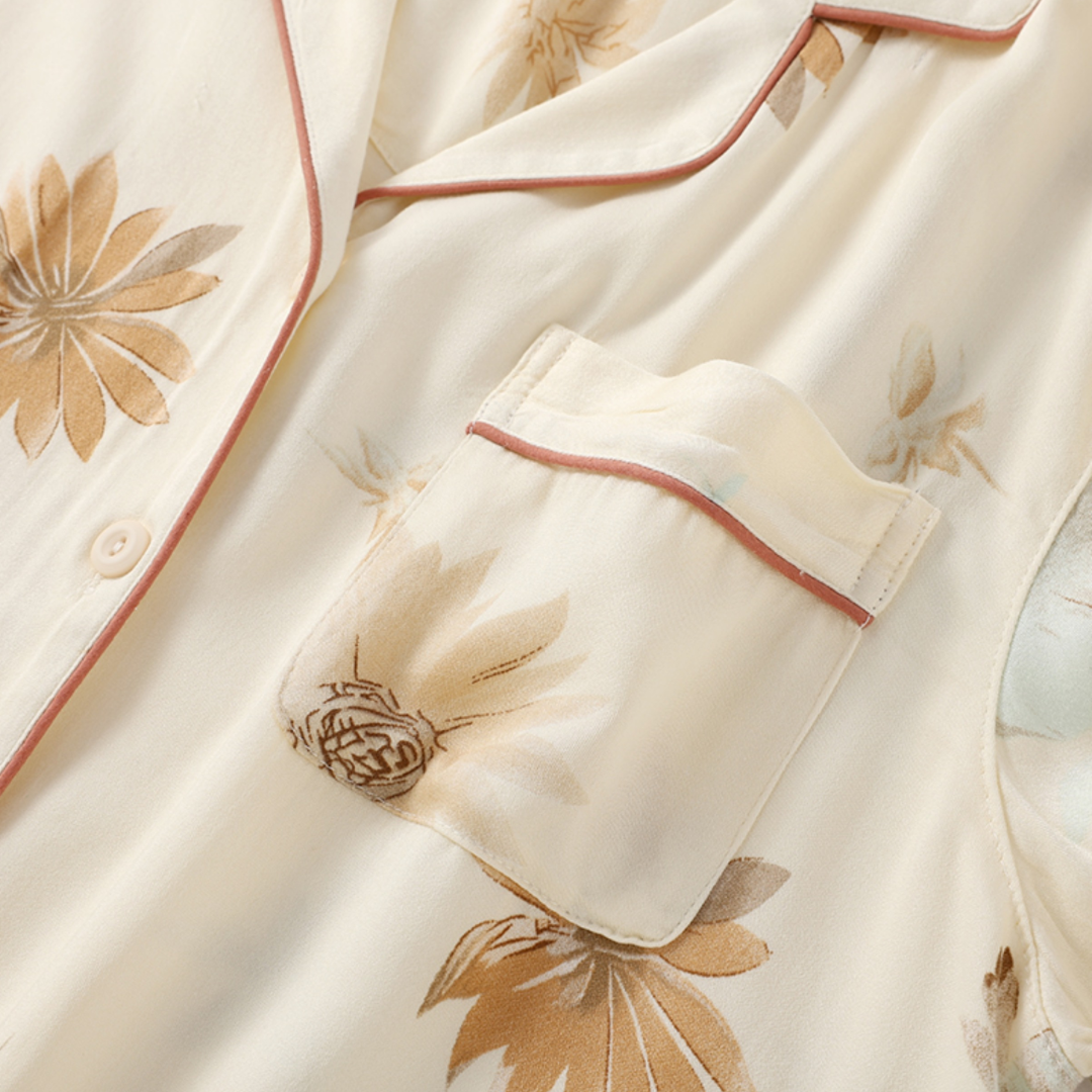 Pastoral Satin Soft Casual Pajama Set