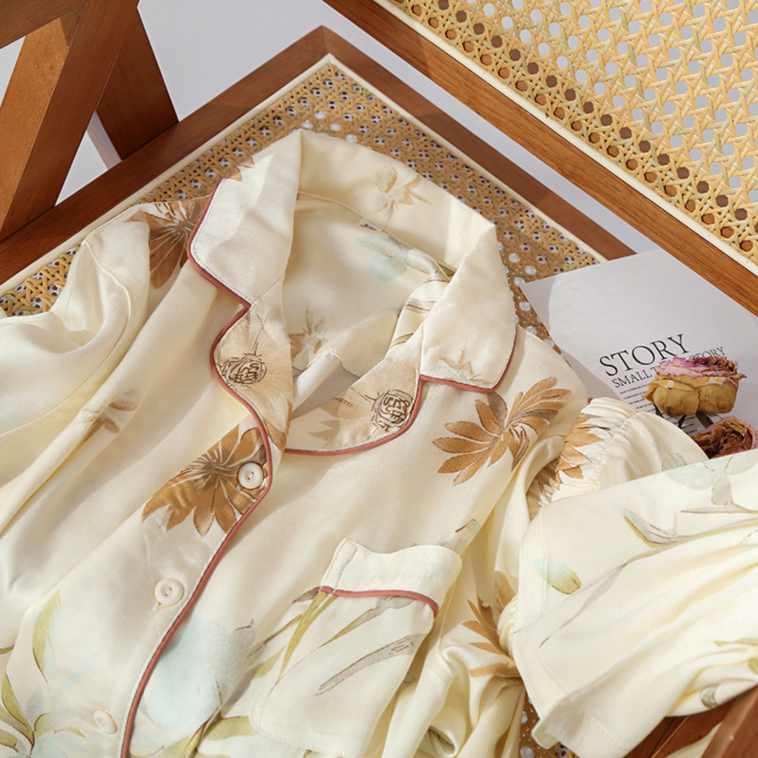 Pastoral Satin Soft Casual Pajama Set