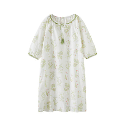 Refresh Floral Cotton Gauze Soft Nightdress