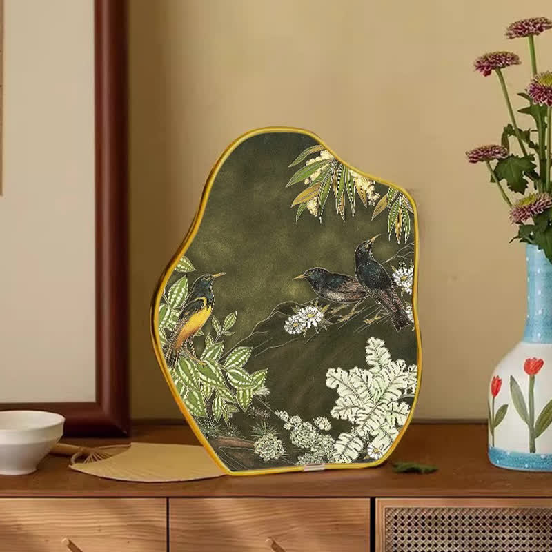 Floral Bird Desktop Painting Ornament