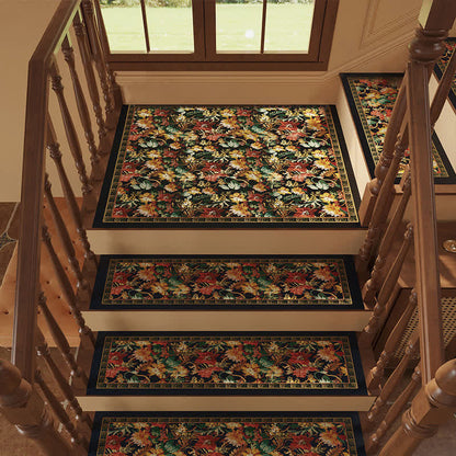 Floral Diatom Mud Non-slip Stair Tread Carpet