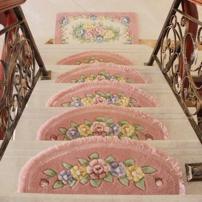 Floral Tassel Non-Slip Carpet Stair Treads