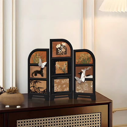 Rural Retro Foldable Screen Desktop Ornament
