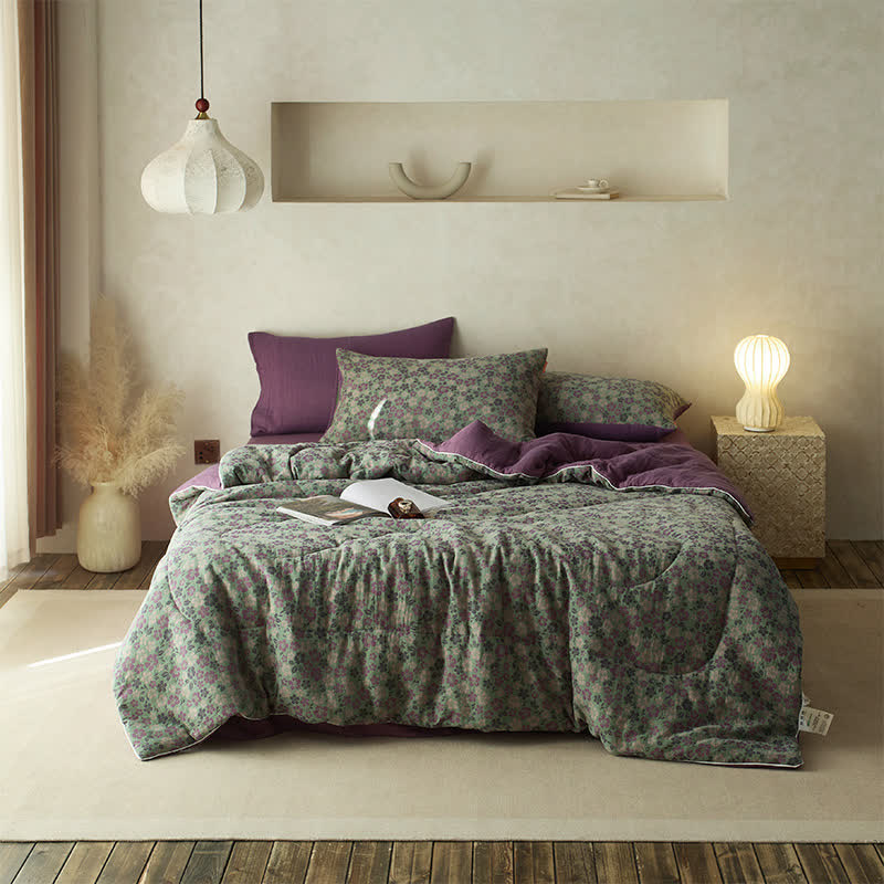 Jacquard Flower Cotton Gauze Comfy Bedding