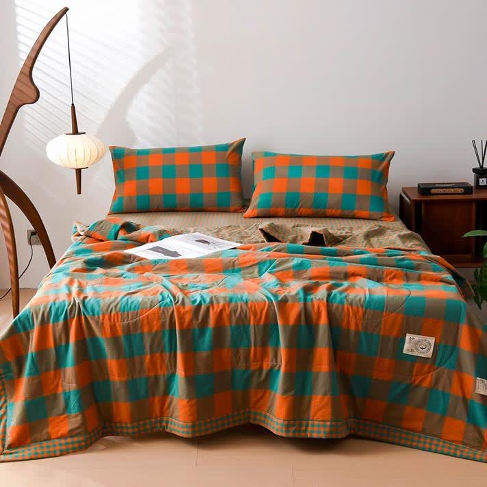 Yarn-dyed Plaid Pure Cotton Vintage Bedding