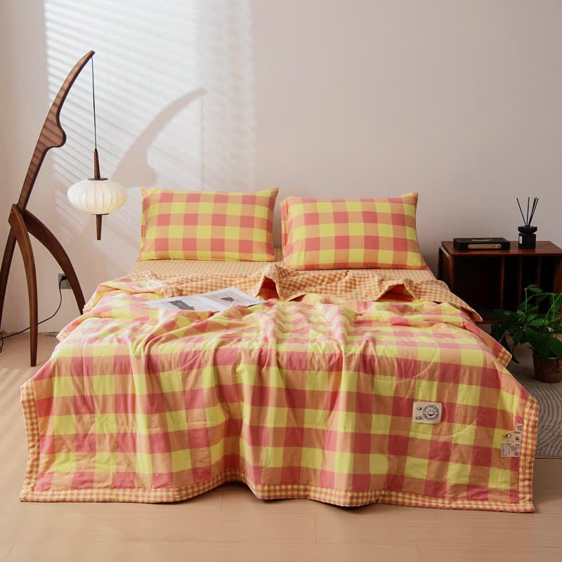 Yarn-dyed Plaid Pure Cotton Vintage Bedding