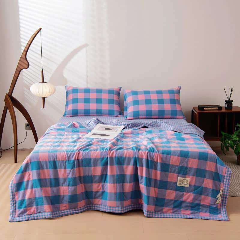 Yarn-dyed Plaid Pure Cotton Vintage Bedding