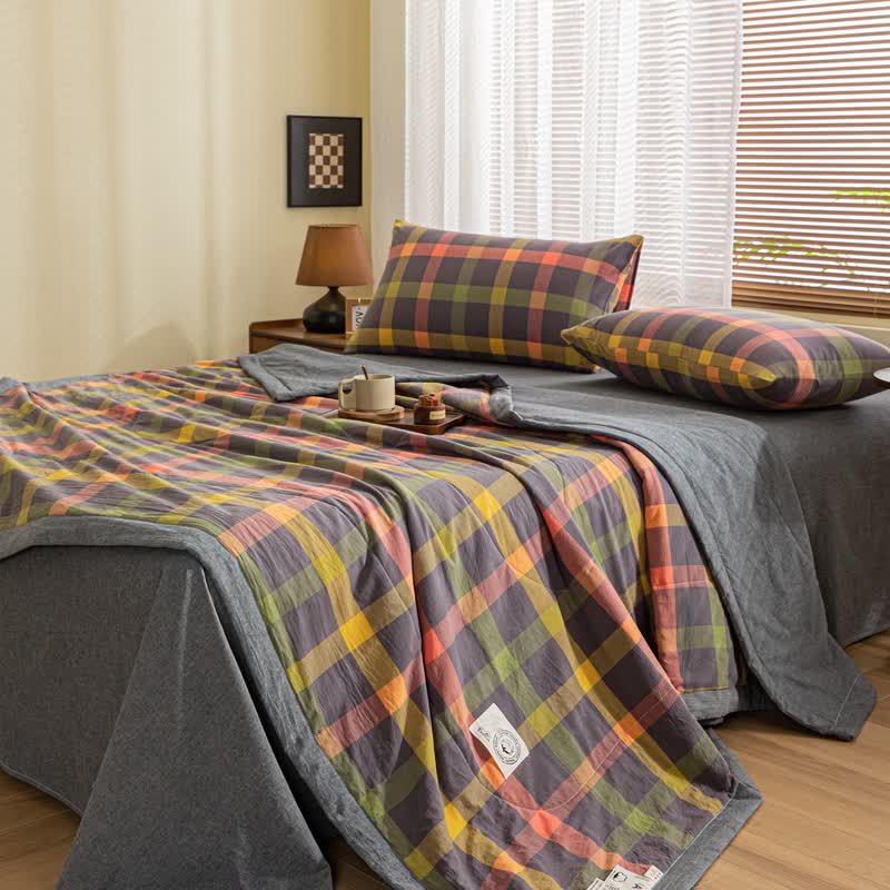 Yarn-dyed Plaid Pure Cotton Vintage Bedding