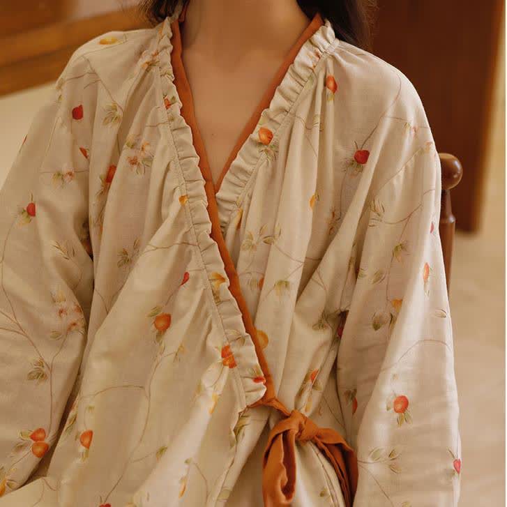 Cotton Gauze Rural Pomegranate Nightdress - image 7