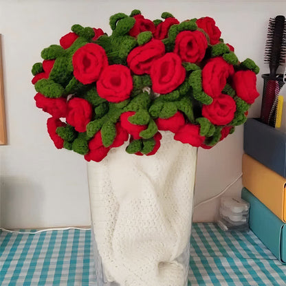 Handmade Crochet Rose Blanket Bouquet