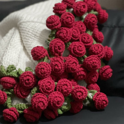 Handmade Crochet Rose Blanket Bouquet