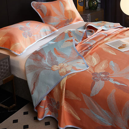 Jacquard Leaf Reversible Breathable Coverlet
