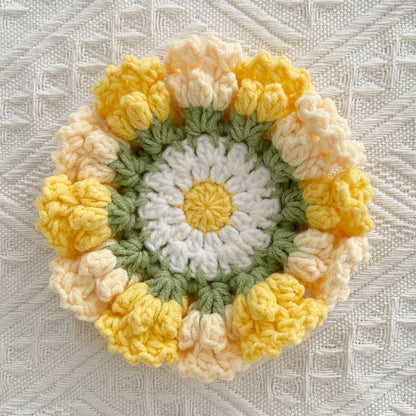 Handmade Lily of the Valley Crochet Coaster