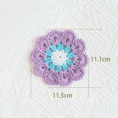 Handmade Flower Crochet Yarn Coaster