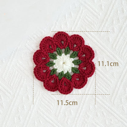 Handmade Flower Crochet Yarn Coaster