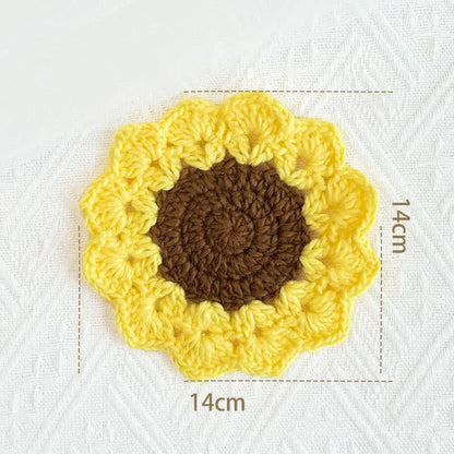 Handmade Flower Crochet Yarn Coaster