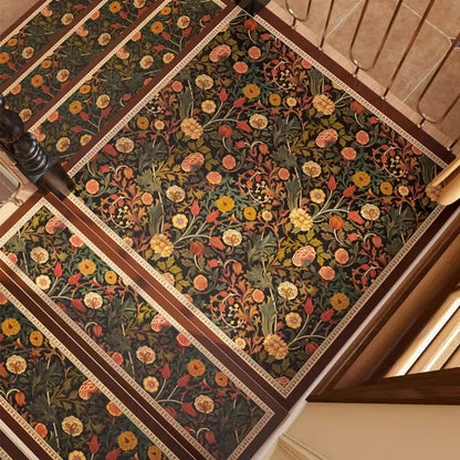 Diatom Mud Vintage Floral Cuttable Non-slip Stair Treads