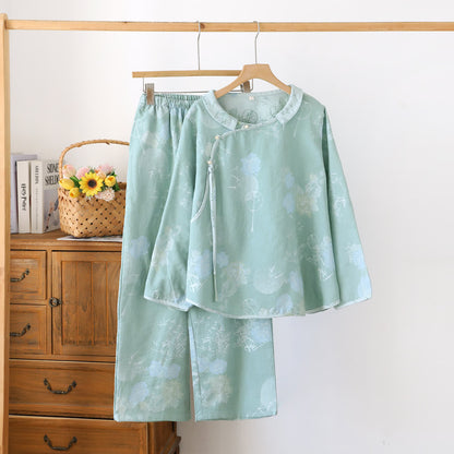 Vintage Floral Bamboo Cotton Pajama Set