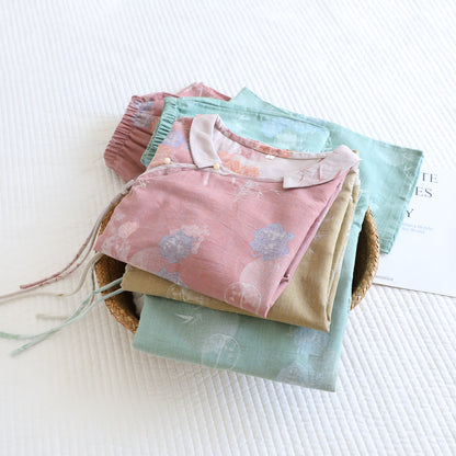 Vintage Floral Bamboo Cotton Pajama Set